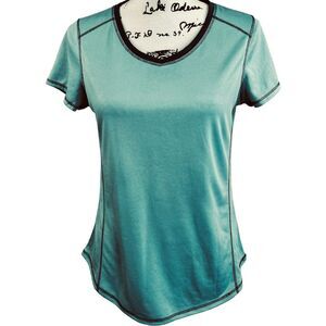 St. Johns Bay Active T Shirt Quick Dry Petite Teal gym workout  size petite PS
